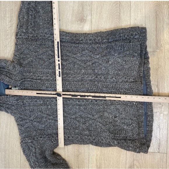 Pachamama Hooded Jumper Zip Heavy Knit 100% Wool Large Brown - Picture 11 of 13